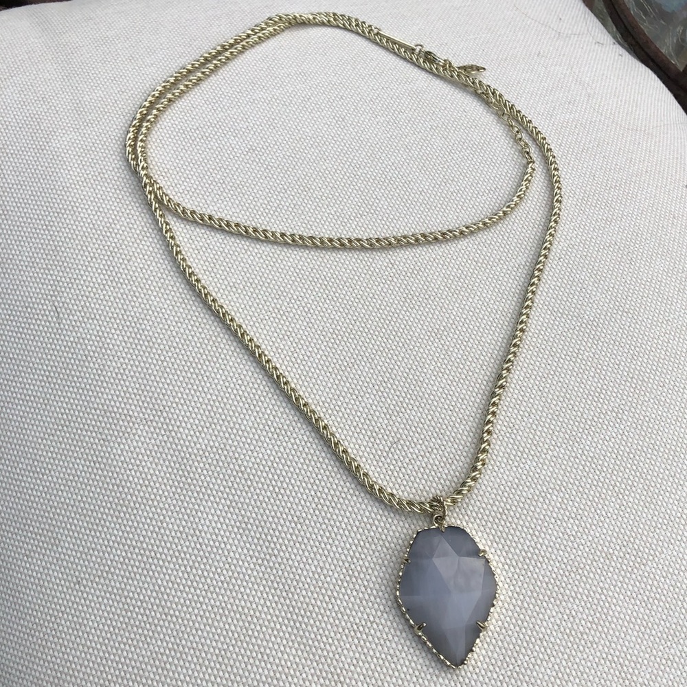 Rare Kendra Scott Slate/Gold Adjustable Necklace
